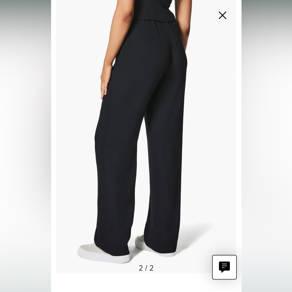 SPANX TALL Crepe straight leg black trouser pants - Picture 2 of 4